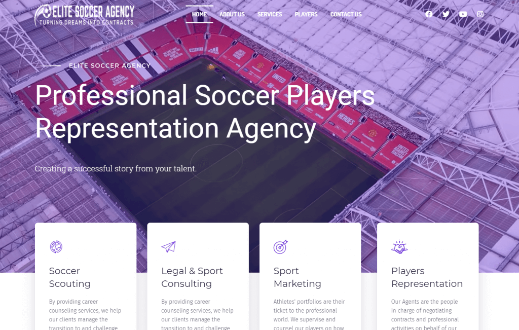 Elite-Soccer-Agency | wing-my-web